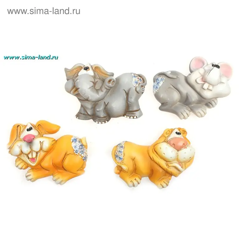 магнит полистоун весёлый зоопарк 6*4,5 см