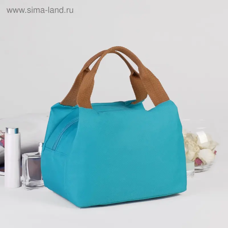 Косметичка-сумочка на молнии, 1 отдел, цвет голубой