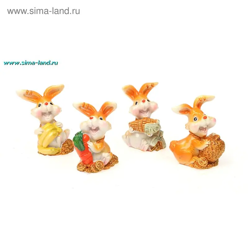 полистоун крольчонок плантатор SZ09246 4*2,5 см (набор 16 шт)