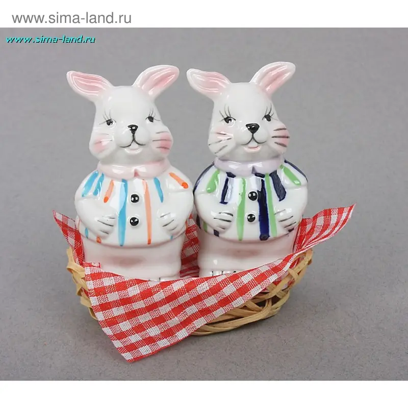 набор для специй зайка пиджаке 10,5*10,5*5 см JD55468 S/2