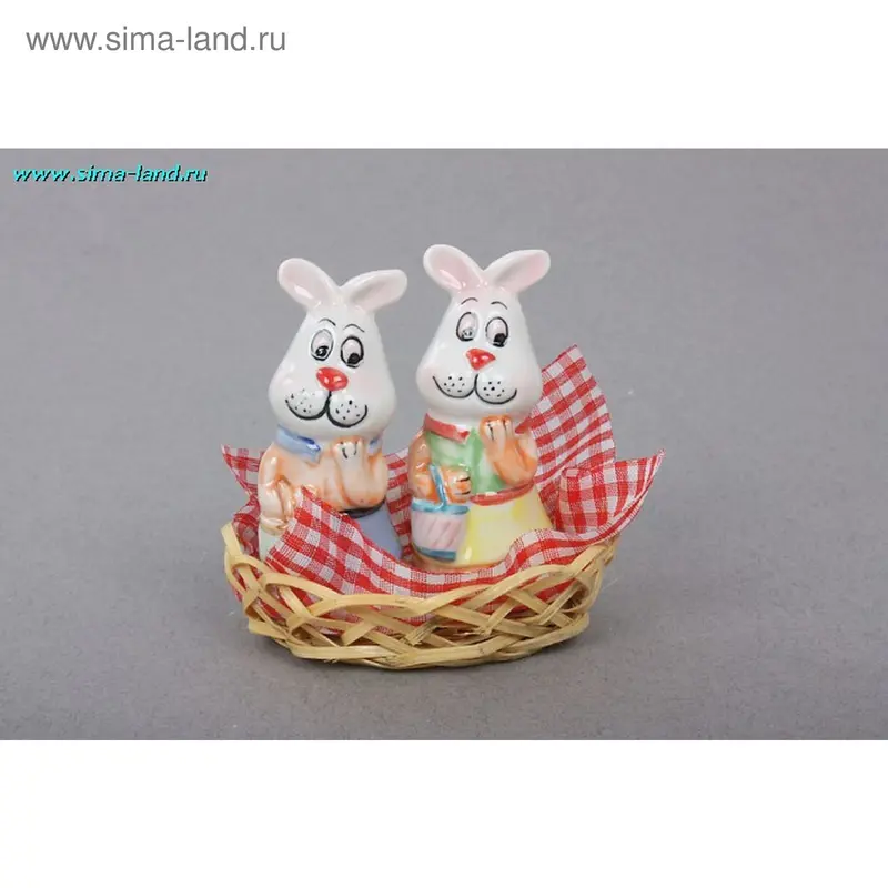 Набор для специй "Зайчики с корзинками"