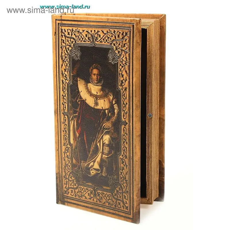 шкатулка дерево книга KSH09043A-1 с тиснением Цезарь 28*16*5 см