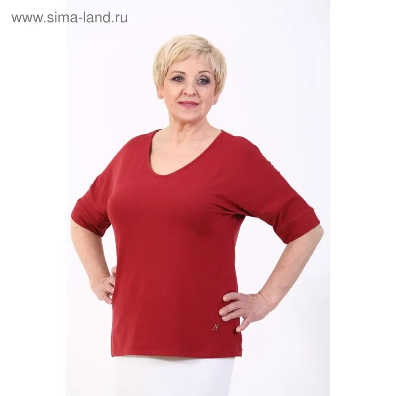 Туника женская, размер 60, цвет бордо 204В119