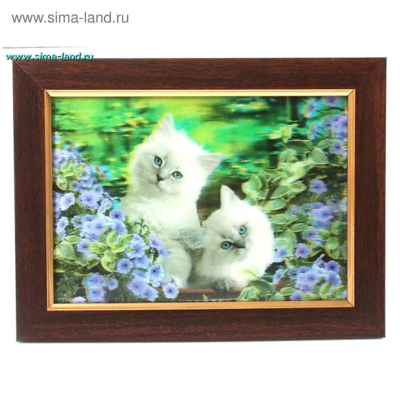 картина объемная 13*18 см кошки в корзине