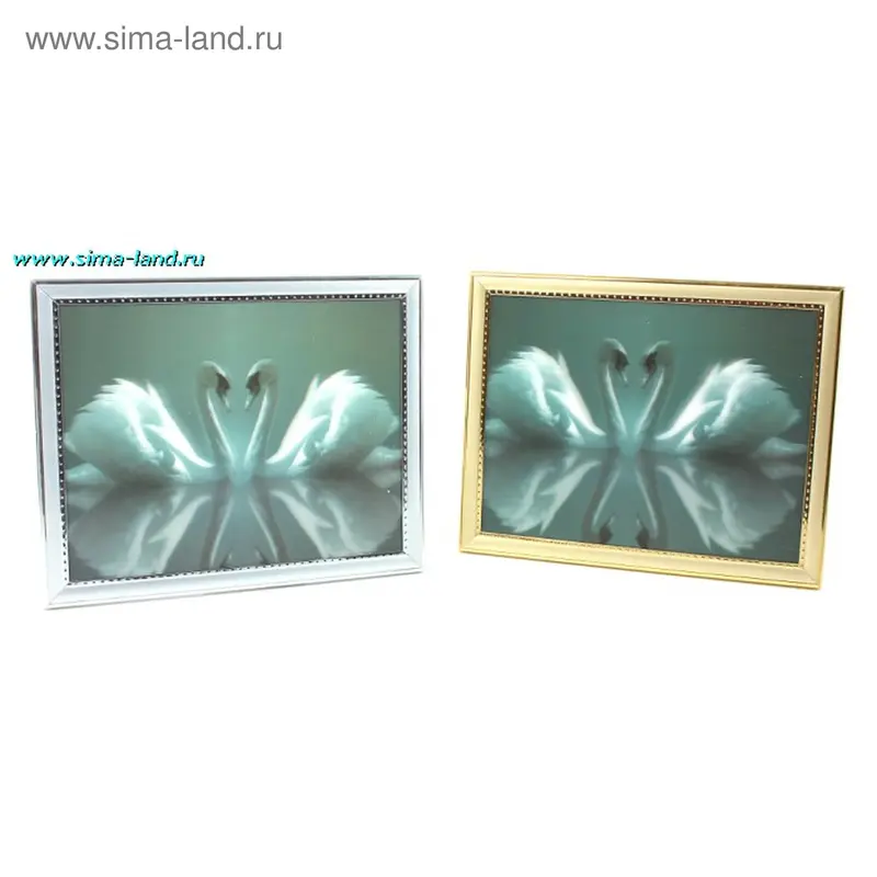 картина объемная 20*25 см пр д р лебеди