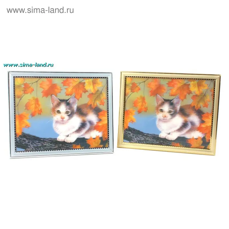 картина объемная 20*25 см пр д р котик листок