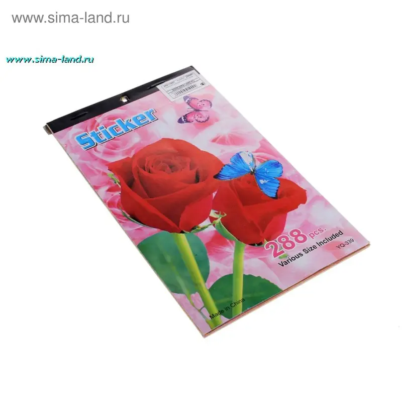 наклейка (288)пластик 24*14,5 см цветы три вида