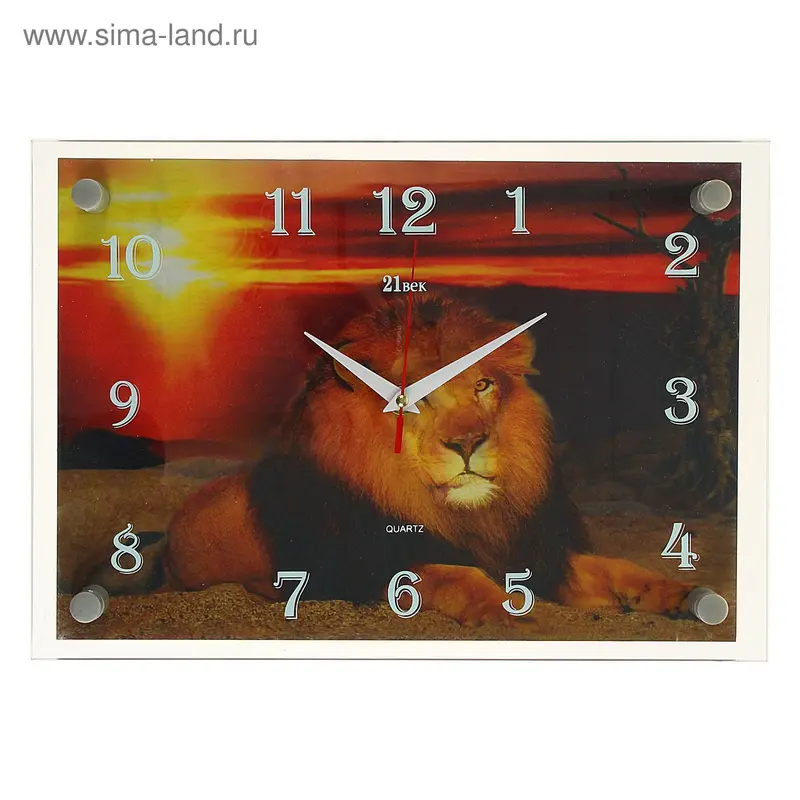 Часы настенные прямоугольные "Лев", 25х35 см
