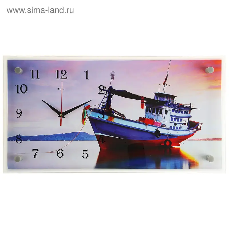 Часы настенные, серия: Море, "Корабль", 26х52 см