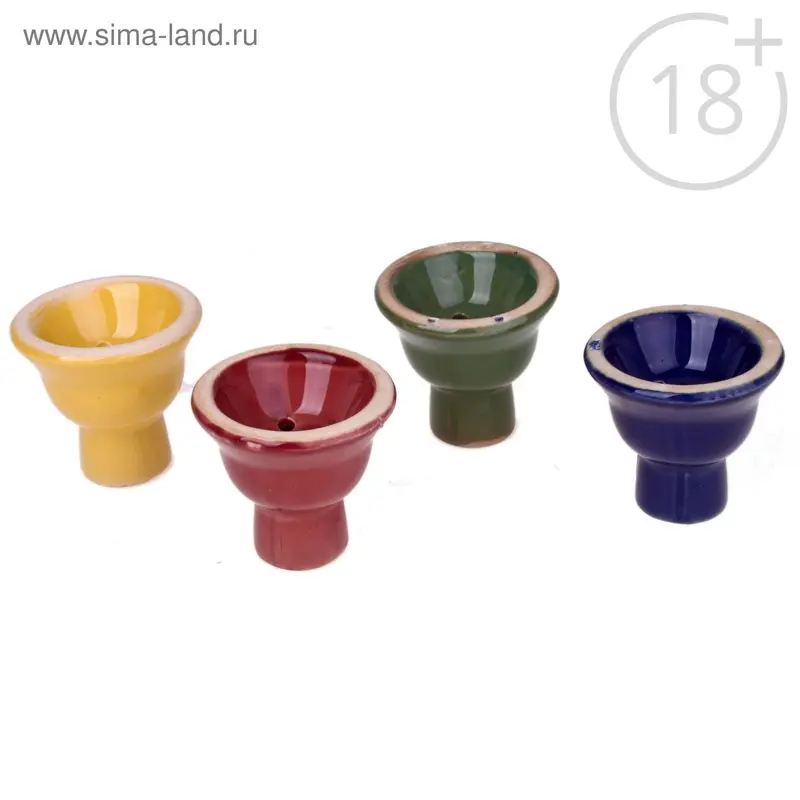 Чашка для кальяна одинарная, с широким выходом, цвета микс
