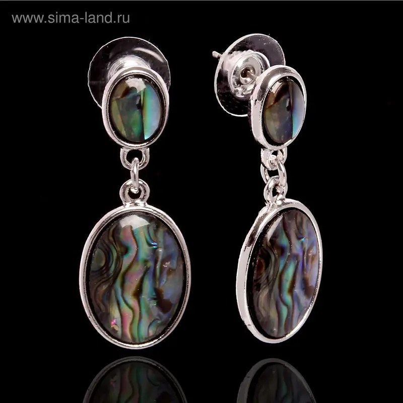 Серьги «Галиотис» овал малый в металлической основе