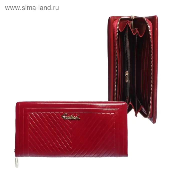 Кошелек жен 07-02-01, 20*2*11, 5отд, д/карт, д/монет, н/карман, бордо