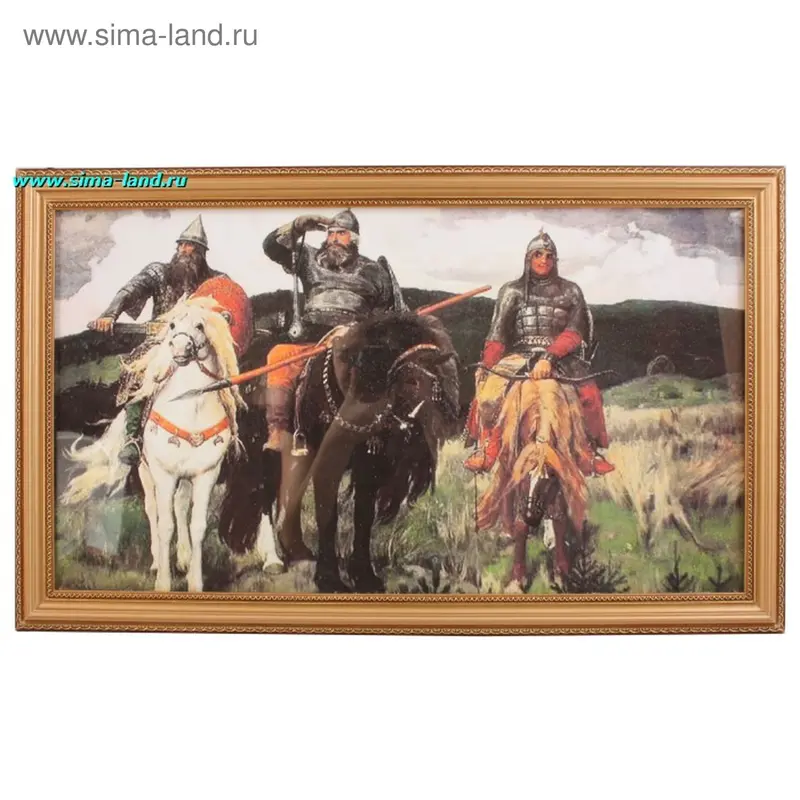 картина три богатыря 36*67 см