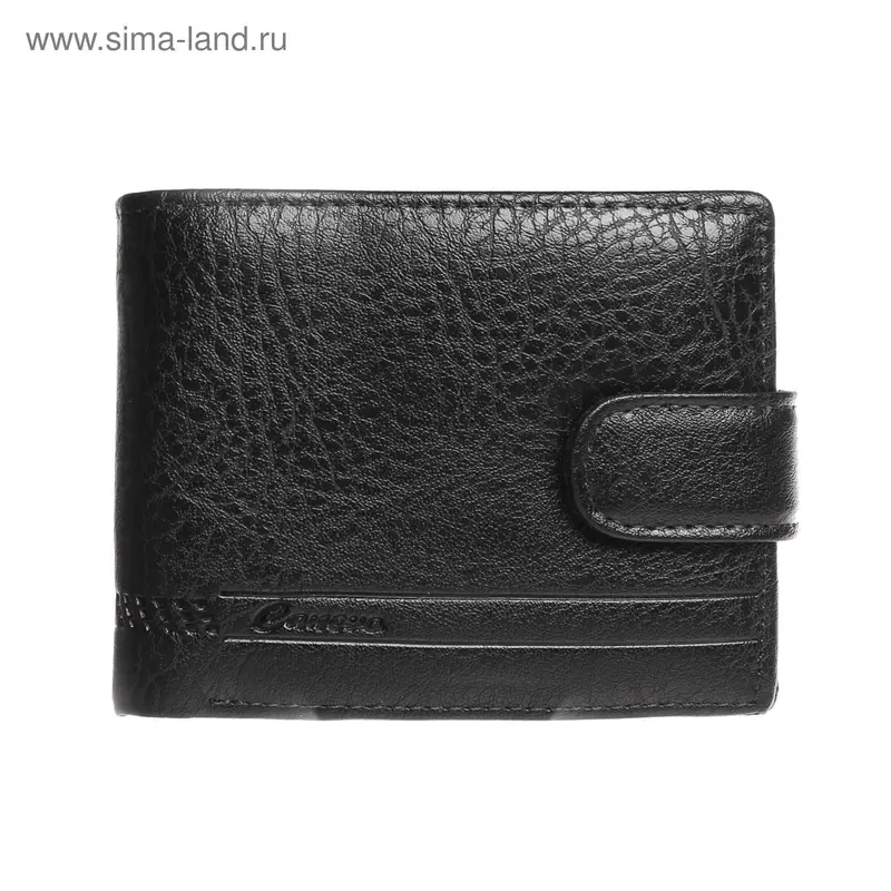 Портмоне муж L-1332-1077, 11*2*8,5см, 3 отд, д/кред, д/удос, д/монет, черный