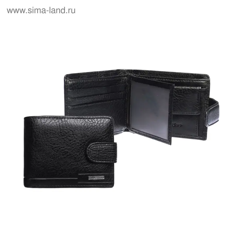 Портмоне муж L-1341-1077, 11*2*8,5см, 3 отд, д/кред, д/удос, д/монет, черный