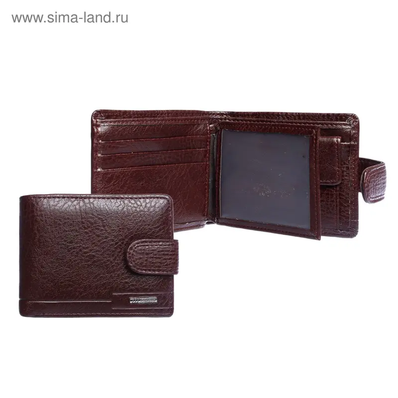 Портмоне муж L-1341-1077, 11*2*8,5см, 3 отд, д/кред, д/удос, д/монет, корич