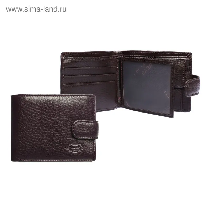 Портмоне муж L-1323-1077, 11*2*8,5см, 3 отд, д/кред, д/удос, д/монет, корич