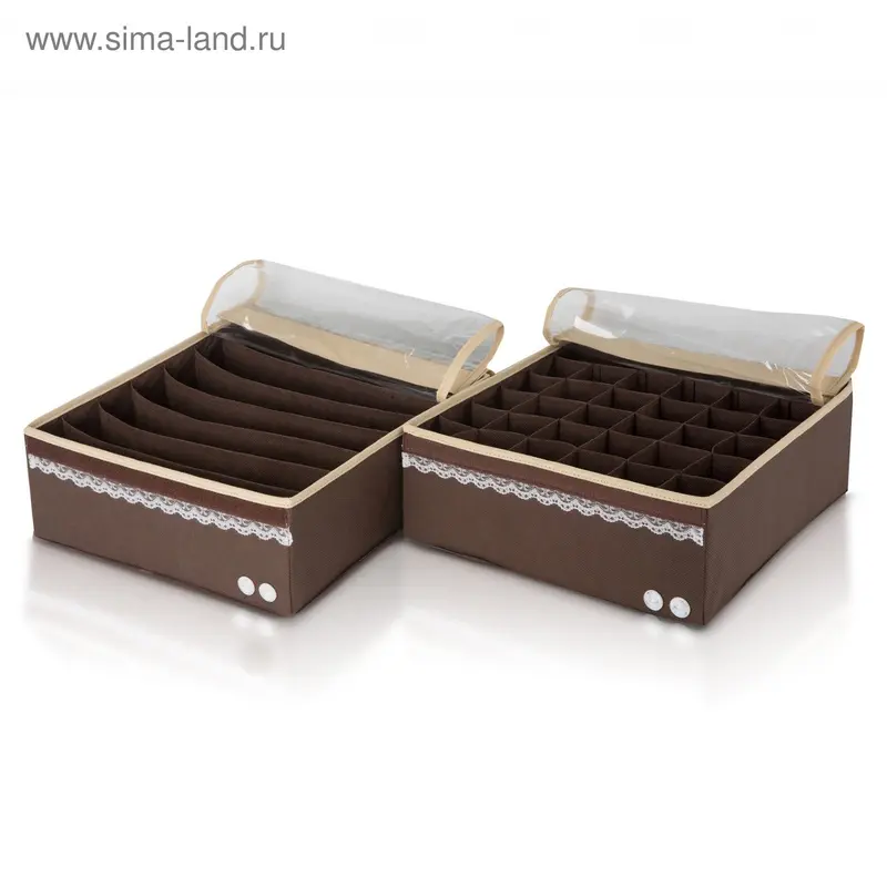 Набор органайзеров для белья с крышками "Chocolate Cake", 2 шт