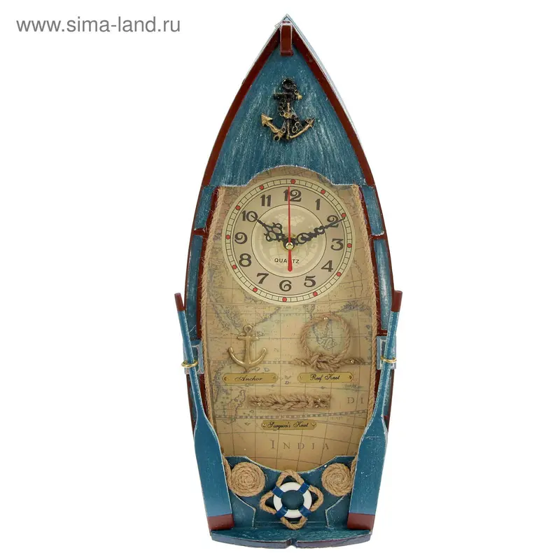 Ключница дерево лодка "Мореплаватель" синяя МИКС 39,5х18х8,5 см