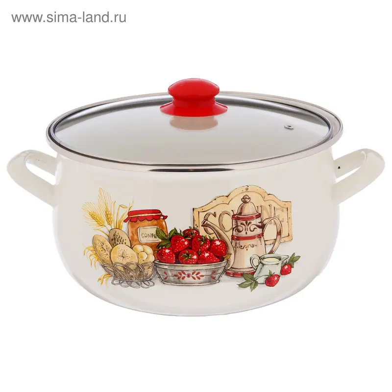 Кастрюля 5,7 л "Лакомка", стеклянная крышка