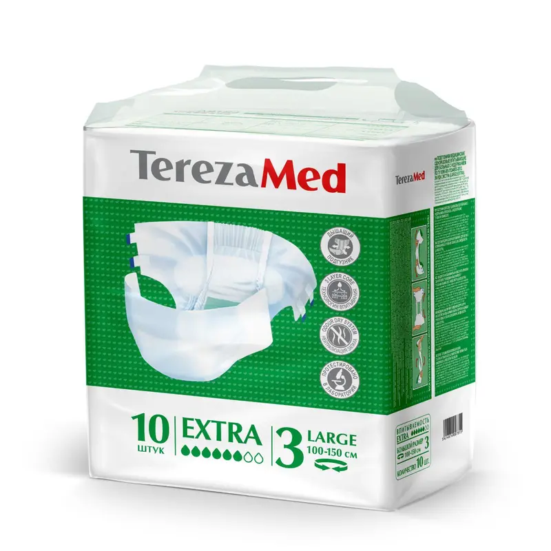 Подгузники для взрослых TerezaMed Extra Large №3, L, 10 шт