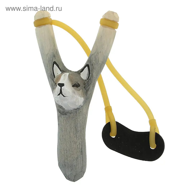 Рогатка, одинарный жгут, рукоять Волк, липа 9,5х18см