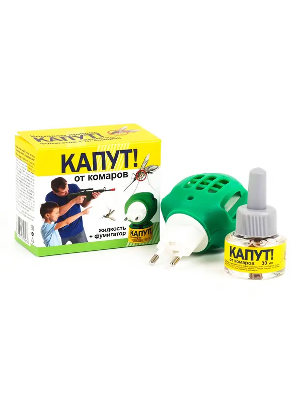 Комплект «Капут» от комаров: фумигатор + пластины, 10 шт
