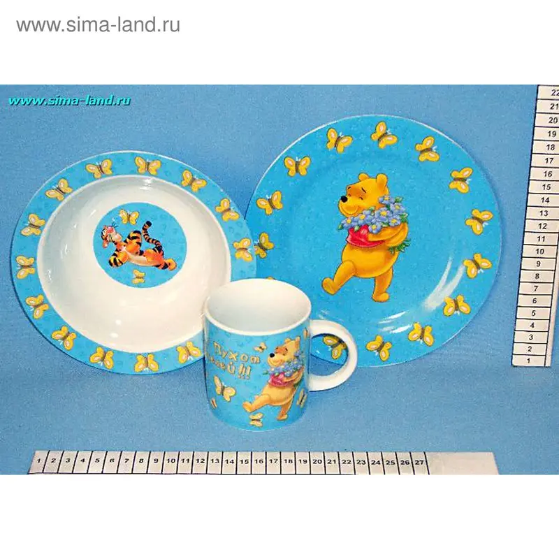 набор детский керамика 3пр 4800 (син) А121 (бокс 24 шт)