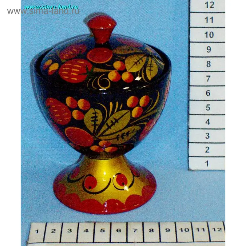 хохлома поставок на ножке средний 10*13 см