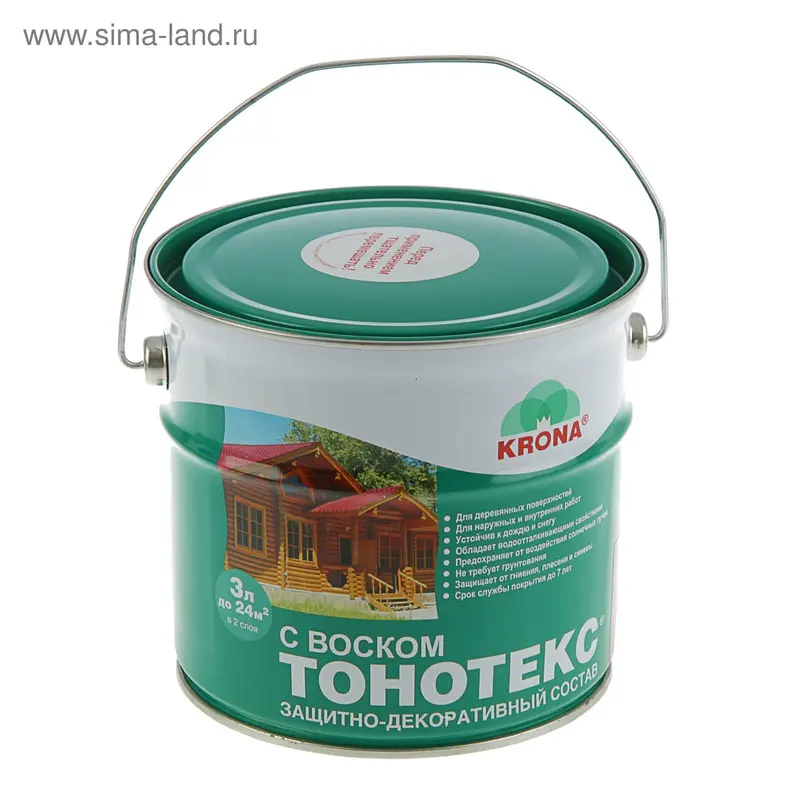 Состав защитно-декоративный для древесины Тонотекс Krona, рябина, 3 л