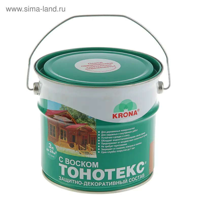 Состав защитно-декоративный для древесины Тонотекс Krona, орех, 3 л