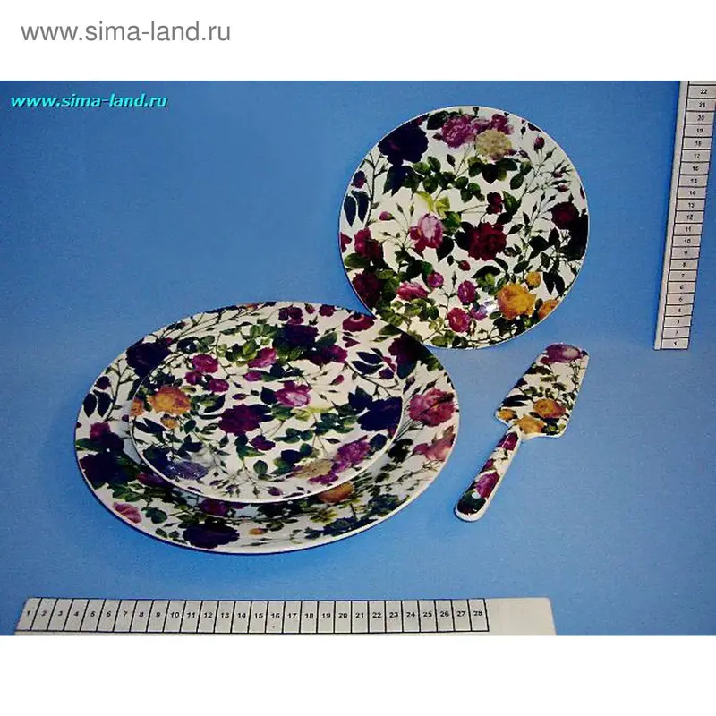 тортовница + 2 тарелки PY-006S БЕЗ УПАКОВКИ (бокс 12 шт)
