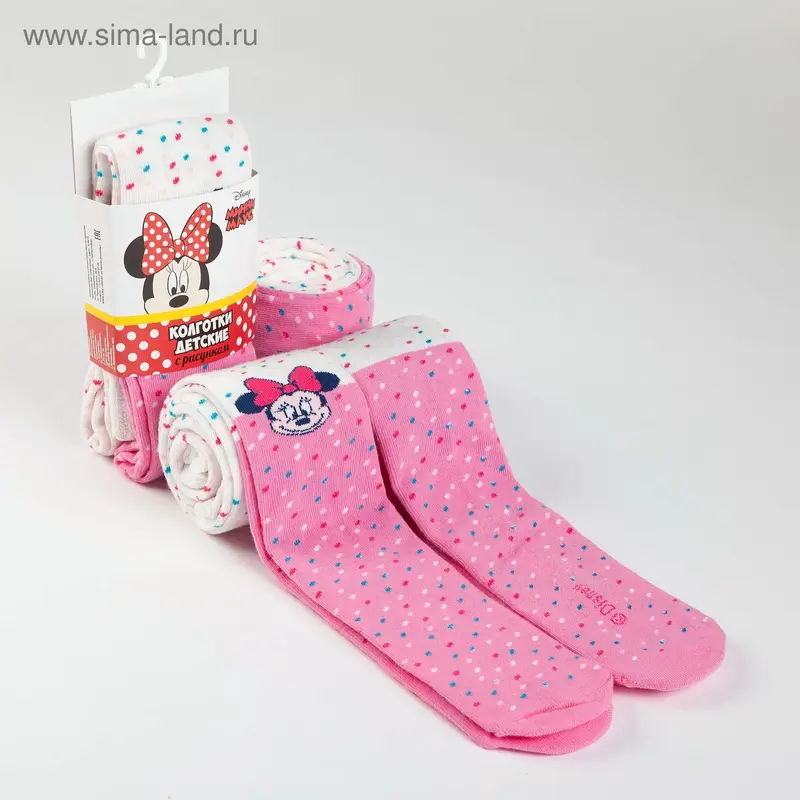 Колготки детские "Минни Маус" рост 104-110 см, 80% хл.,15% п/а, 5% эл