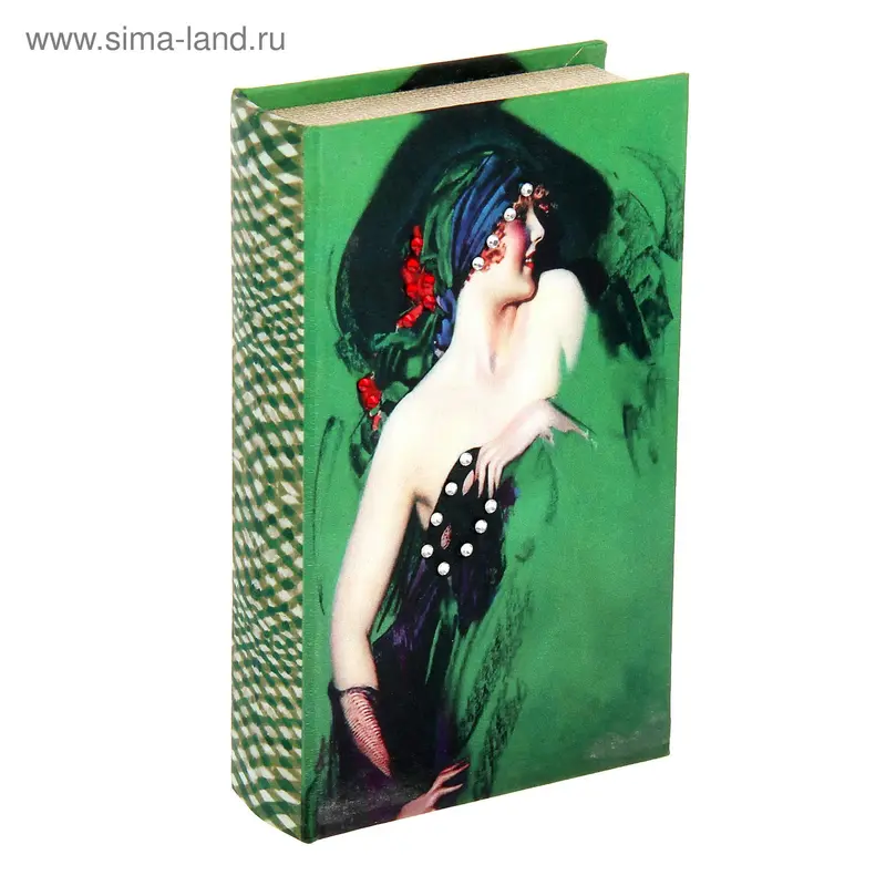 Сейф-книга дерево шёлк "Девушка" со стразами, 21х13х5 см