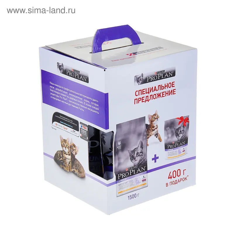 Акция! Сухой корм PRO PLAN для котят, курица, 1.5 кг + 400 г