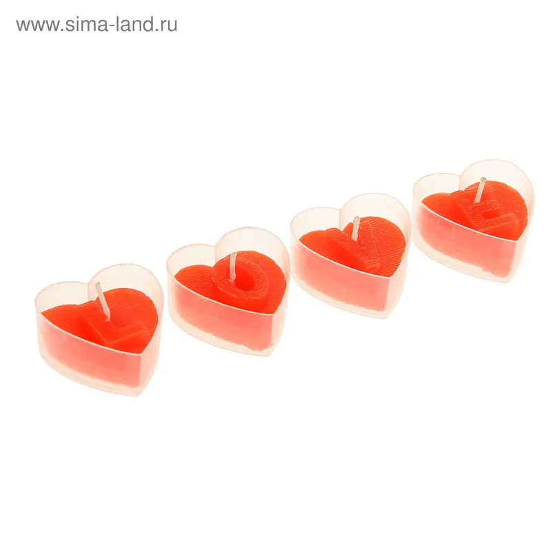 Свеча (набор 4 шт) "Love"