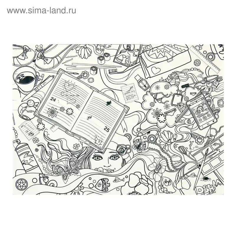 Раскраски-наклейки "Не только уроки" 50х70 см