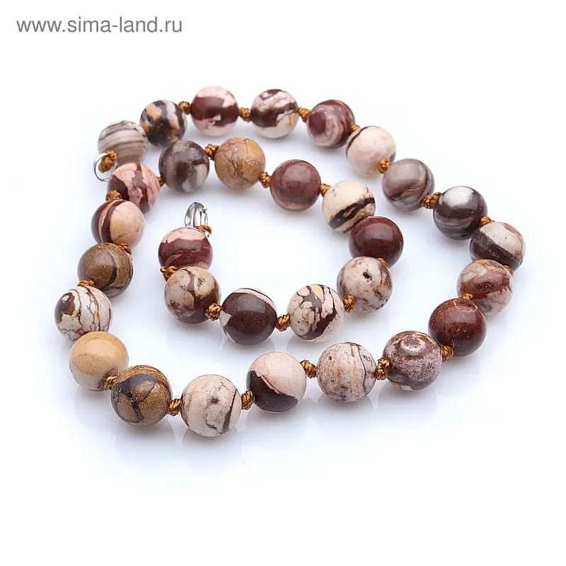 Бусы шар №12 «Яшма», 45см