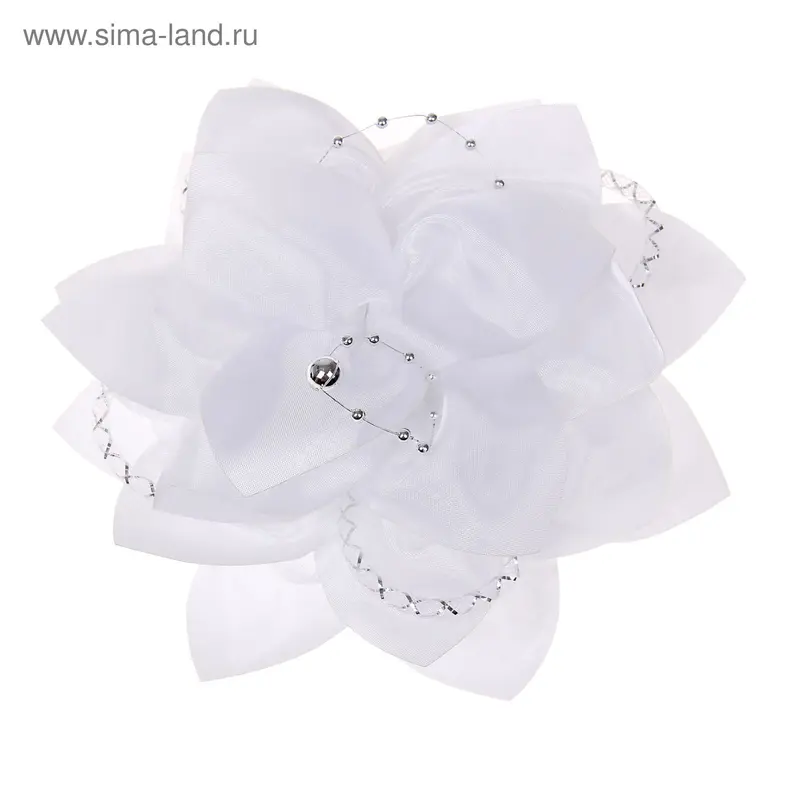 Бант "Серебряные бусины" 18 см