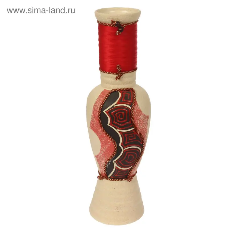 Ваза "Юля" красная, декор, микс