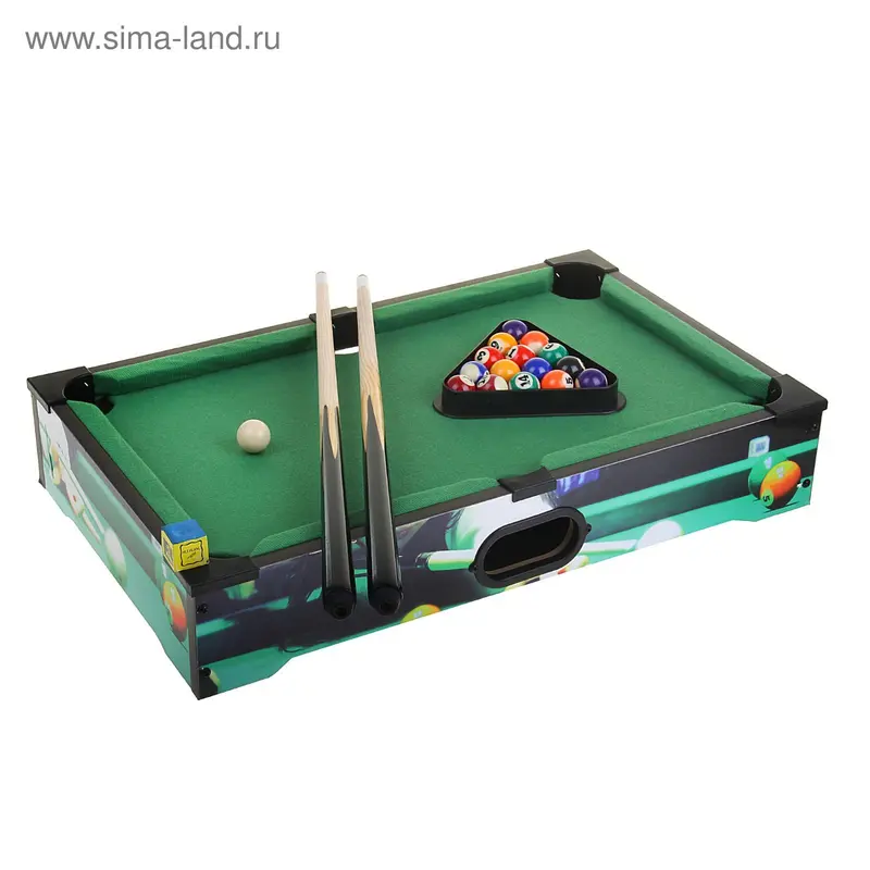 Настольный бильярд Pool Table, набор 2 кия + 16 шаров