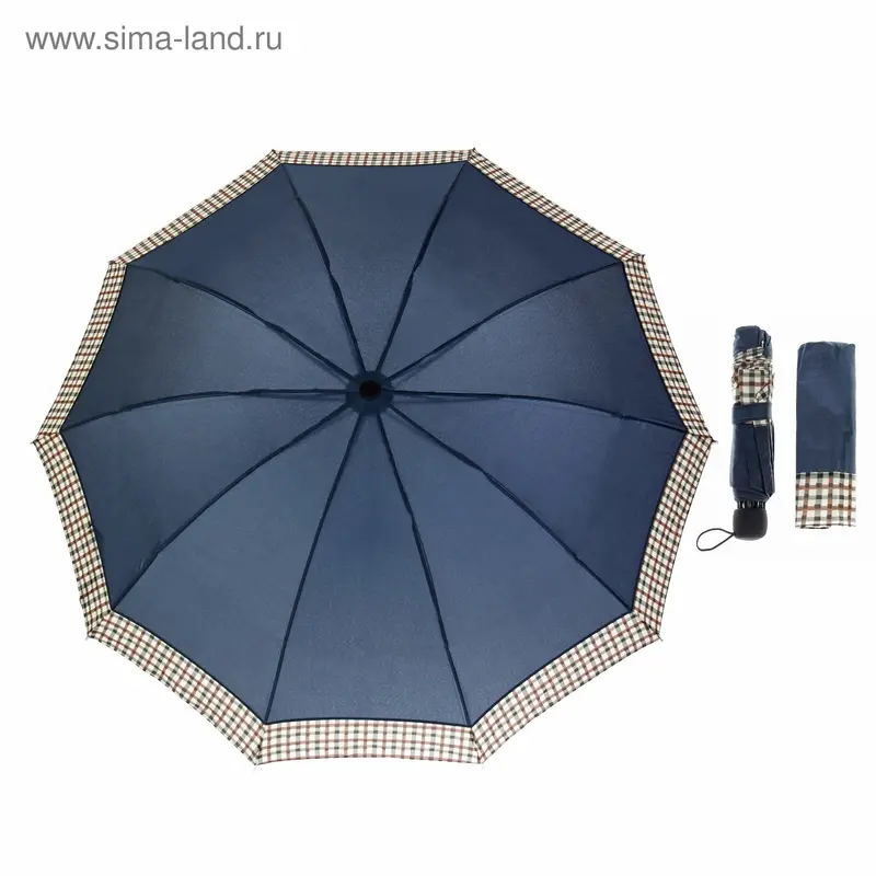 Зонт механический "Клетка", R=49cм, цвет МИКС
