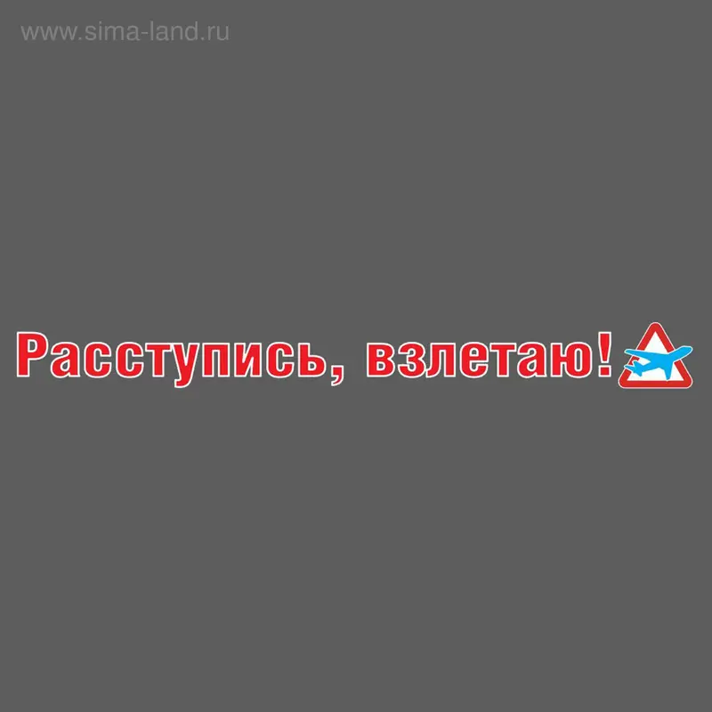 Наклейка на лобовое стекло авто "Расступись, взлетаю"