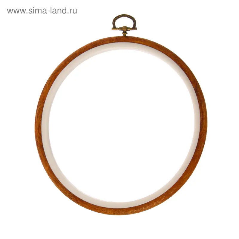 Пяльцы-рамка для вышивания круглые, под дерево, d=14,5см