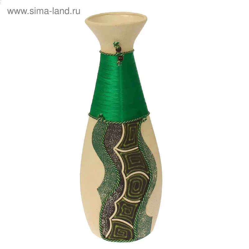 Ваза "Осама" зелёный декор, микс
