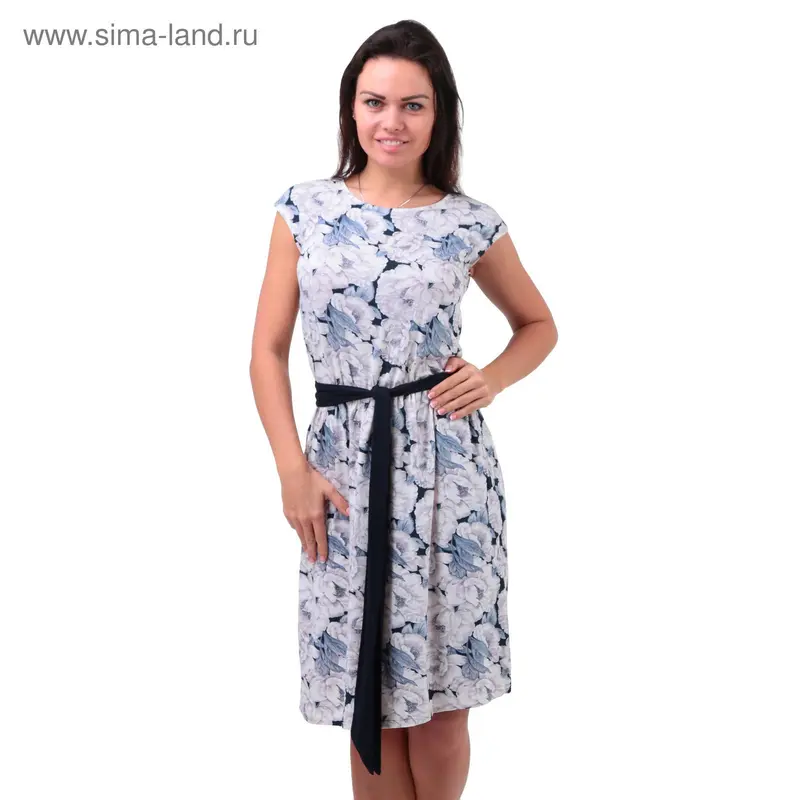 Платье женское 5753 отварка/пионы/эклипс, р-р 88-94 (44)
