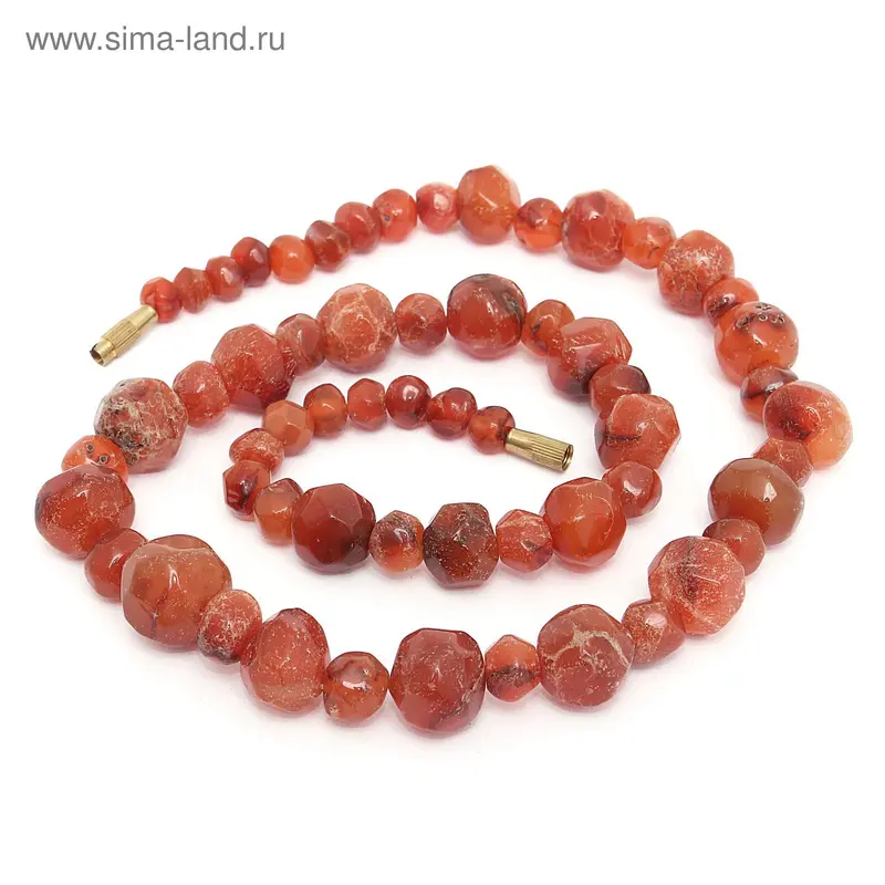 Бусы шар рифлёный «Сердолик», 45см