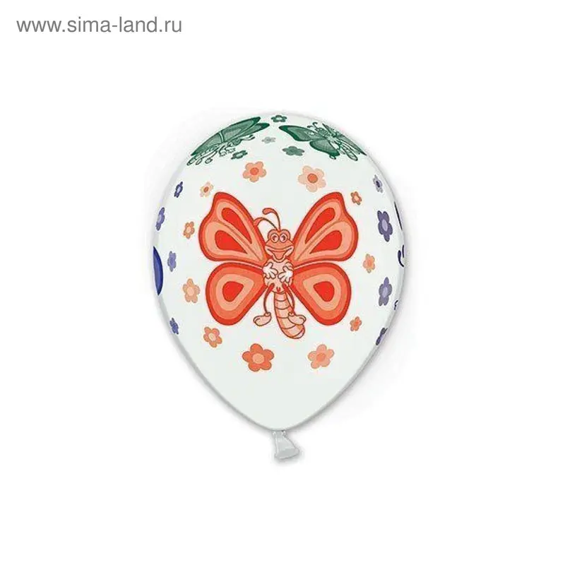 Шар латексный 14" "Бабочки", пастель, набор 25 шт., цвета МИКС