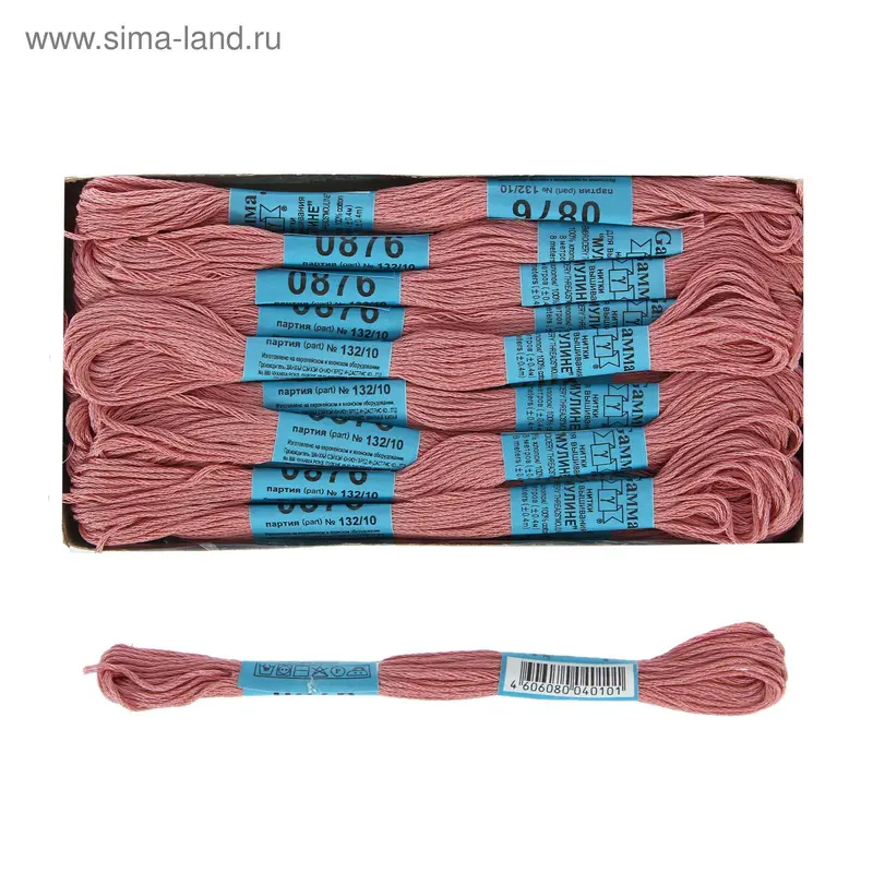 Мулине, №0876, 8±1м, цвет грязно розовый