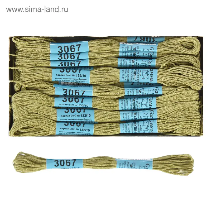 Мулине, №3067, 8±1м, цвет хаки-оливковый